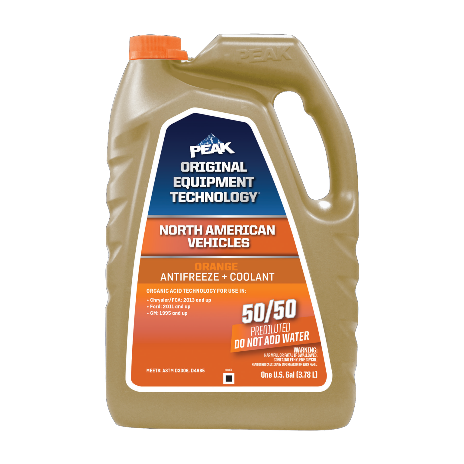 PEAK Antifreeze + Coolant: American Vehicles ORANGE - Grade A Petroleum